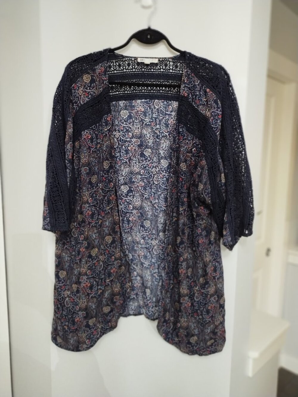 Coverup with floral crochet accents